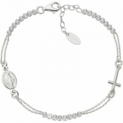 Immagine del Bracciale Amen rosario in argento con zirconi BRCRMIBBZ3