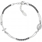 Amen Silver Rosary Bracelet with zircons BRCRMIBNZ3 Image of the Amen Silver Rosary Bracelet with zircons BRCRMIBNZ3