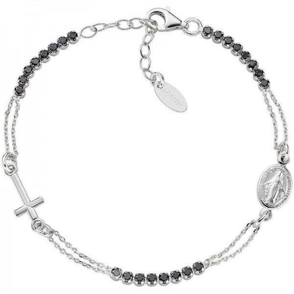 Amen Silver Rosary Bracelet with zircons BRCRMIBNZ3 Image of the Amen Silver Rosary Bracelet with zircons BRCRMIBNZ3