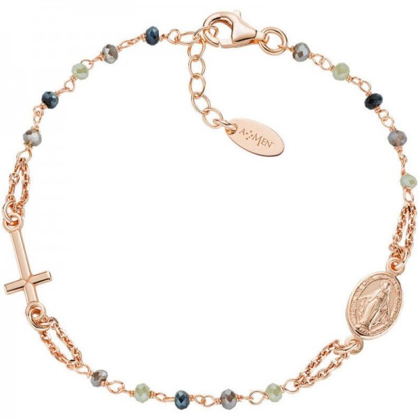 Immagine del Bracciale Rosario Amen in argento con cristalli donna BRO10RGTOVE3