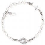Imagen de la Pulsera Rosario Amen en plata y perlas para mujeres BROBBZ-M3