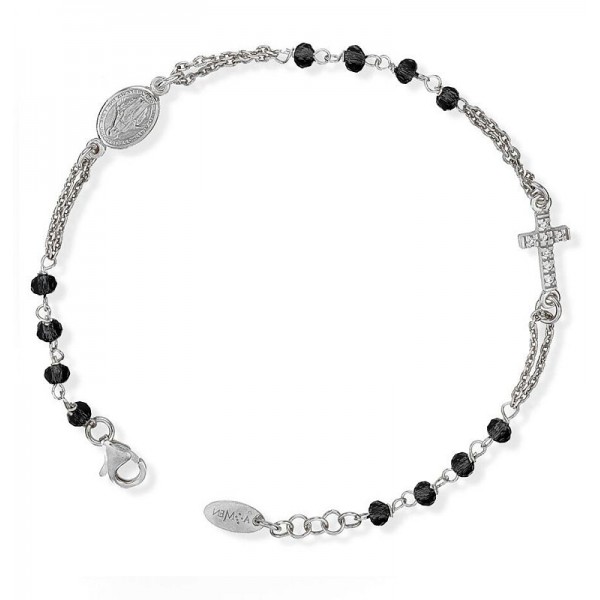 Amen Silver Rosary Bracelet with crystals BROBNZ3 Buy Amen Silver Rosary Bracelet with crystals BROBNZ3