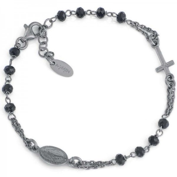 Imagen de la Pulsera Rosario Amen en plata con cristales BRONN3