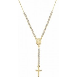 Amen Silver Rosary Necklace with zircons CLCRMIGBZ4