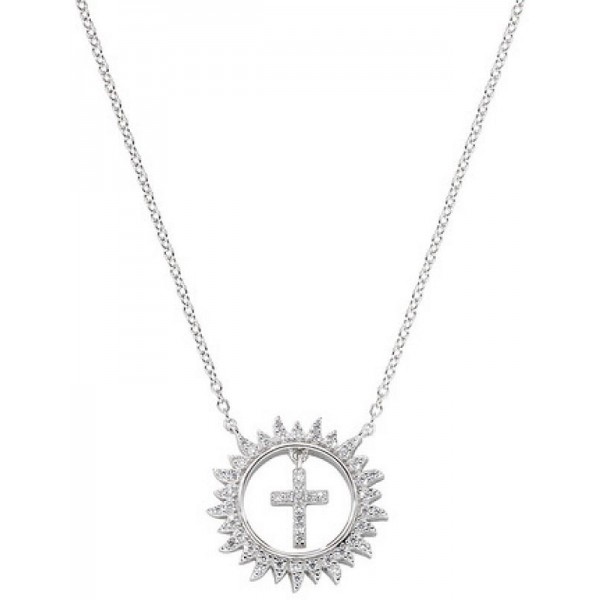 Image of the Amen Cross Necklace with sun for women CLGHCRBBZ