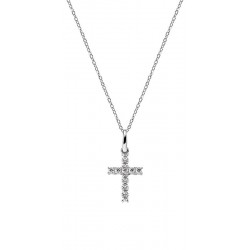 Amen Silver Cross Necklace with zircons for ladies CRBB03
