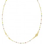 Image of the Amen Silver Rosary Necklace with crystals for ladies CRO10GARVE3