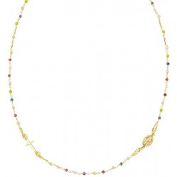 Collier Chapelet Amen en argent avec cristaux pour femmes CRO10GARVE3