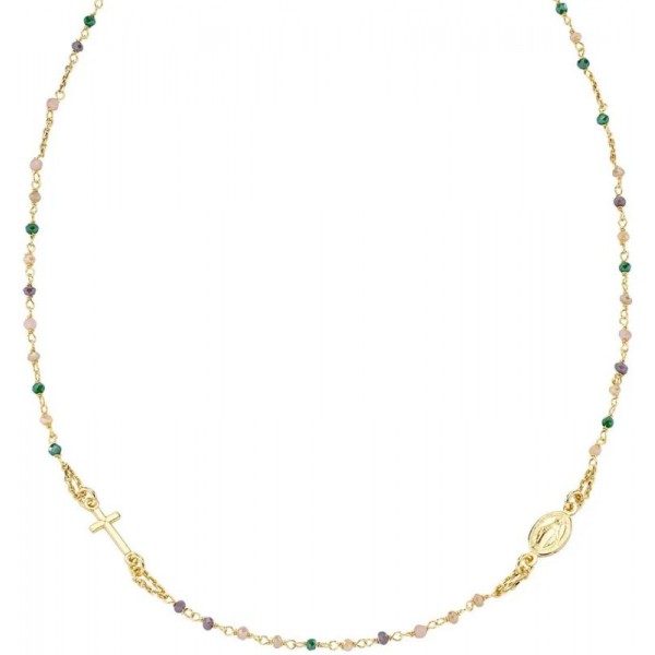 Image du Collier Chapelet Amen en argent avec cristaux pour femmes CRO10GTOVE3