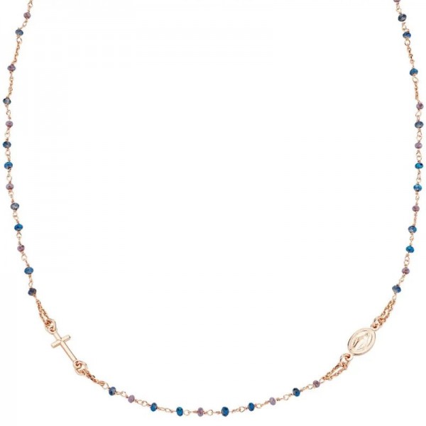 Image du Collier Chapelet Amen en argent avec cristaux pour femmes CRO10RBLTO3