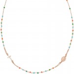 Image of the Amen Silver Rosary Necklace with crystals for ladies CRO10RCVT3