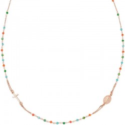 Amen Silver Rosary Necklace with crystals for ladies CRO10RCVT3