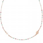 Image of the Amen Silver Rosary Necklace with crystals for ladies CRO10RRRV3