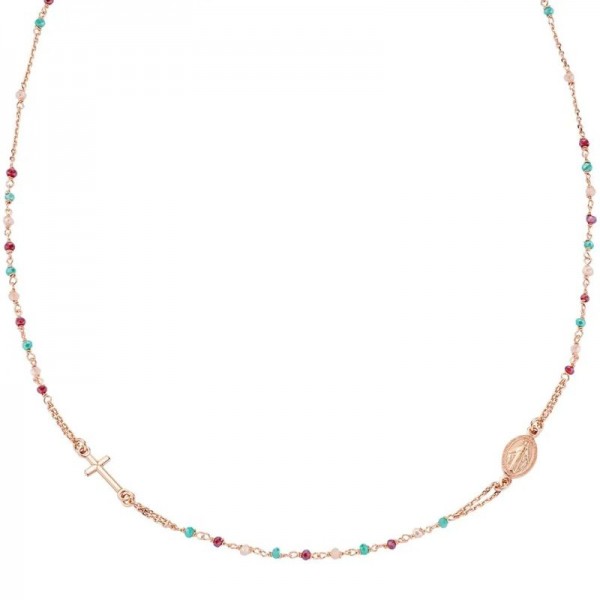 Image of the Amen Silver Rosary Necklace with crystals for ladies CRO10RRRV3