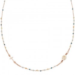 Collier Chapelet Amen en argent avec cristaux pour femmes CRO10RVVV3