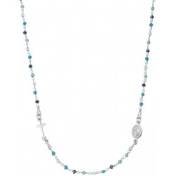 Amen Silver Rosary Necklace with crystals for ladies CRO25BMUB3