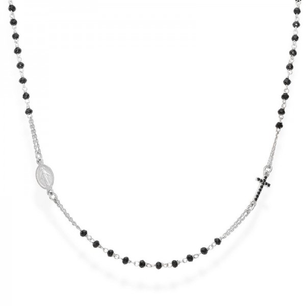 Amen Silver Rosary Necklace with crystals CRO25BNZ3 Buy Amen Silver Rosary Necklace with crystals CRO25BNZ3