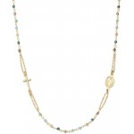 Image of the Amen Silver Rosary Necklace with crystals for ladies CRO25GMUV3