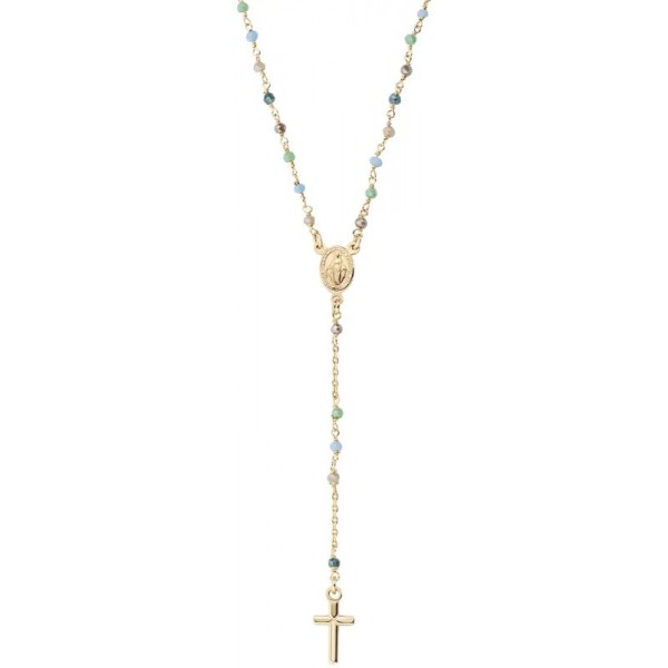 Collar Rosario Amen en plata con cristales para mujeres CRO25GMUV4 Imagen del Collar Rosario Amen en plata con cristales para mujeres CRO25GMUV4
