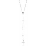 Image of the Amen Silver Rosary Necklace with pearls for ladies CROBB4