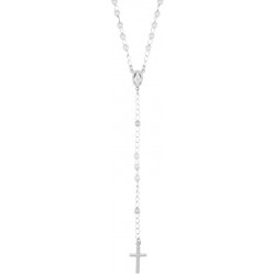Collar Rosario Amen en plata y perlas para mujeres CROBB4