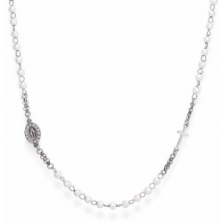 Collar Rosario Amen en plata y perlas para mujeres CROBBZ-M3