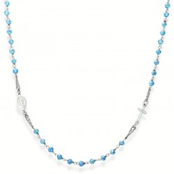 Image of the Amen Silver Rosary Necklace with crystals CROBC3