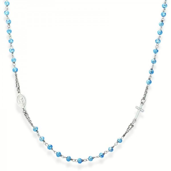 Image du Collier Chapelet Amen en argent avec cristaux CROBC3