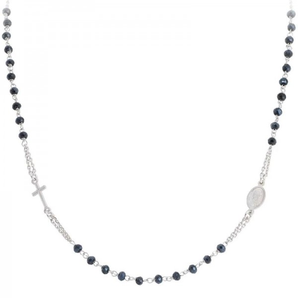 Image du Collier Chapelet Amen en argent avec cristaux CROBG3