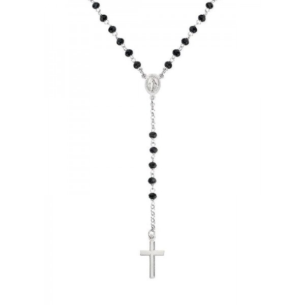 Amen Silver Rosary Necklace with crystals CROBN4 Buy Amen Silver Rosary Necklace with crystals CROBN4