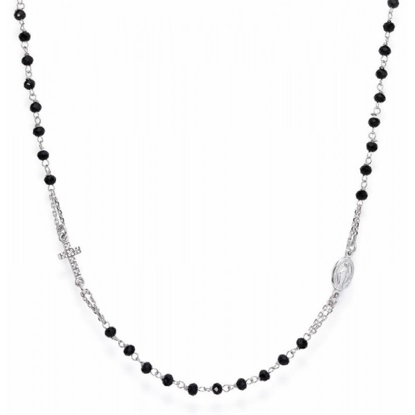 Buy Amen Silver Rosary Necklace with crystals CROBNZ3