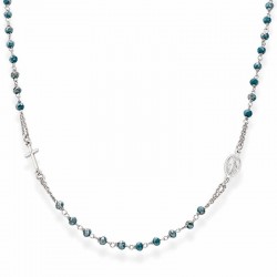 Image of the Amen Silver Rosary Necklace with crystals CROBP3