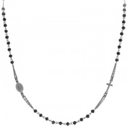 Image of the Amen Silver Rosary Necklace with crystals CRONN3