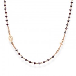 Buy Amen Silver Rosary Necklace with crystals CRORA3