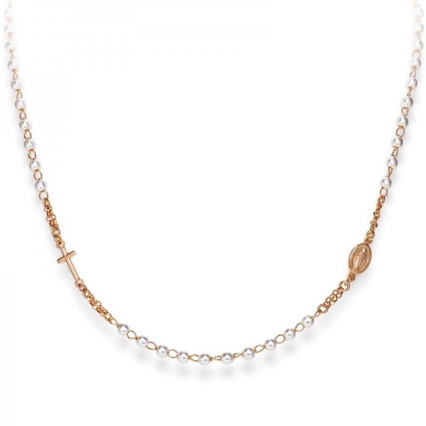 Comprar Collar Rosario Amen en plata y perlas para mujeres CRORB3