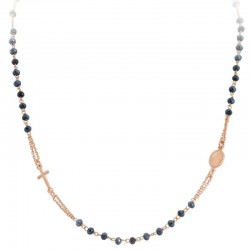 Image of the Amen Silver Rosary Necklace with crystals CRORG3