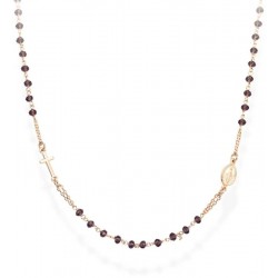 Image of the Amen Silver Rosary Necklace with crystals CRORL3