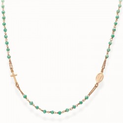 Image of the Amen Silver Rosary Necklace with crystals CRORM3