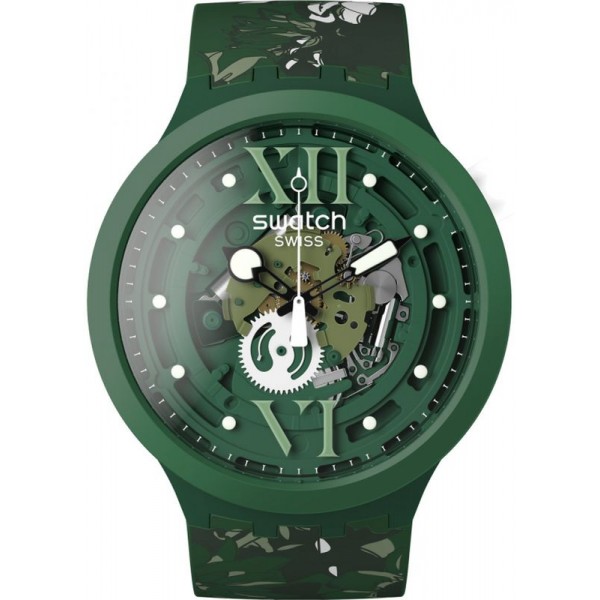 Comprare Orologio Swatch Big Bold Camoflower Green SB05G104