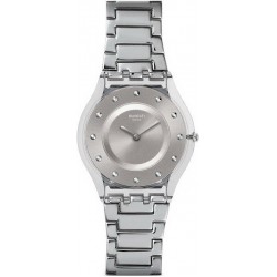 Swatch Ladies Watch Skin Classic Silver Drawer SFK393G