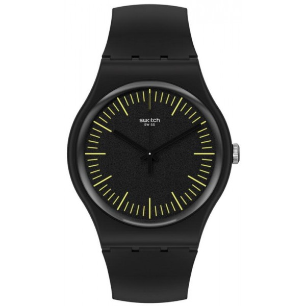 Buy Swatch Unisex Watch New Gent Blacknyellow SUOB184
