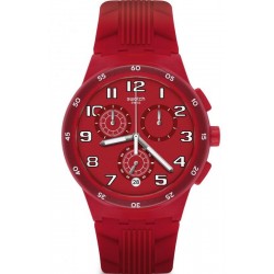 Swatch Unisex Watch Chrono Plastic Red Step SUSR404