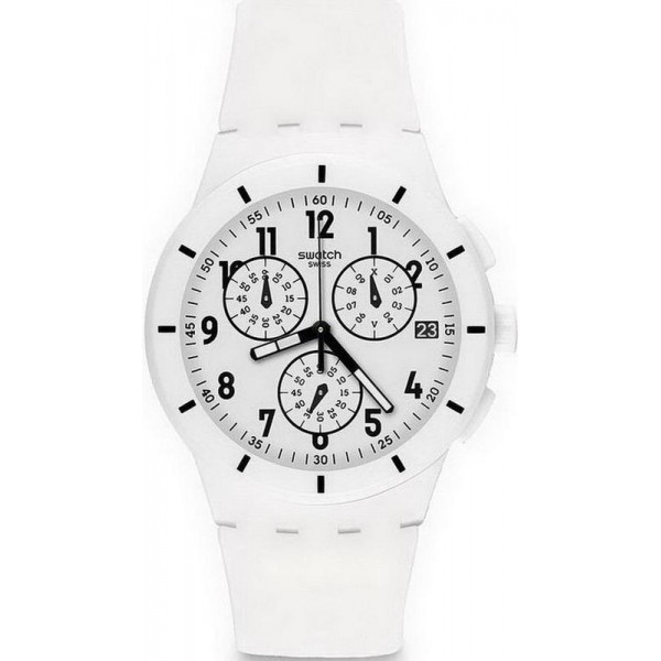 Buy Swatch Unisex Watch Chrono Plastic Twice Again White SUSW402