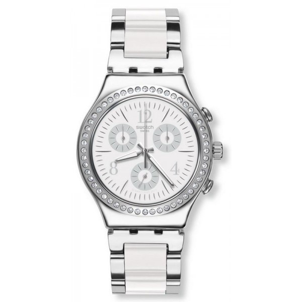 Buy Swatch Unisex Watch Irony Chrono Made In White YCS119G